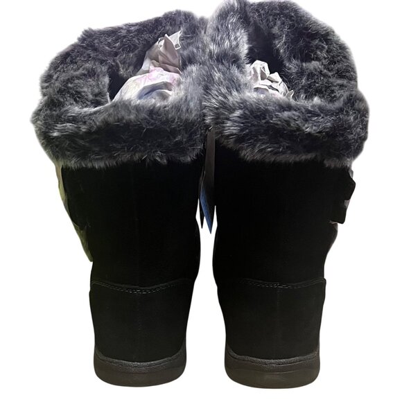 Spring Step Faux Fur Suede Winter Boots Women’s10 Black Water Resistant NEW - Picture 3 of 14